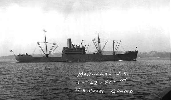 Manuela, January 22, 1942, location unknown out in the sea